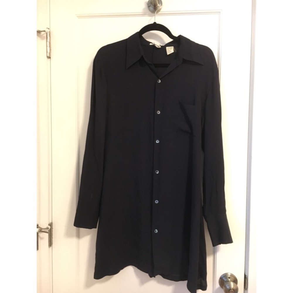 Vintage Equipment Navy 100% Silk Shirt